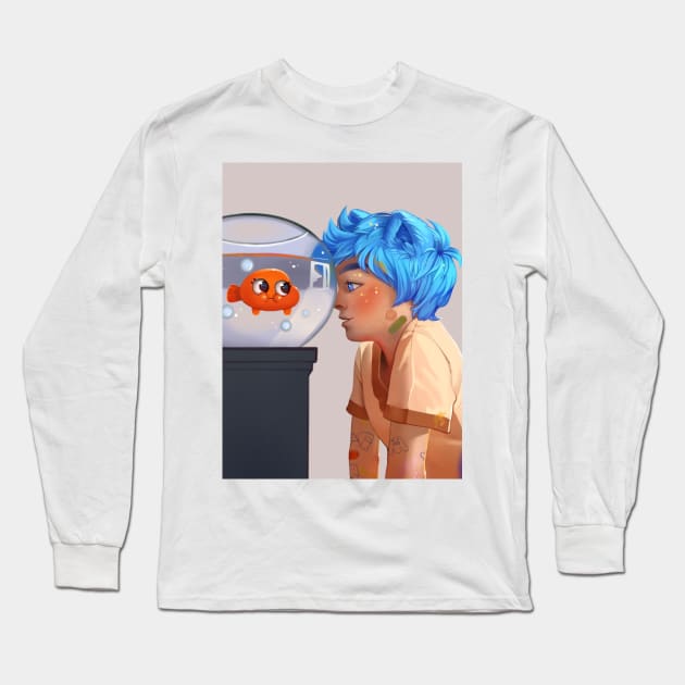 Gumball humanization Long Sleeve T-Shirt by Deya